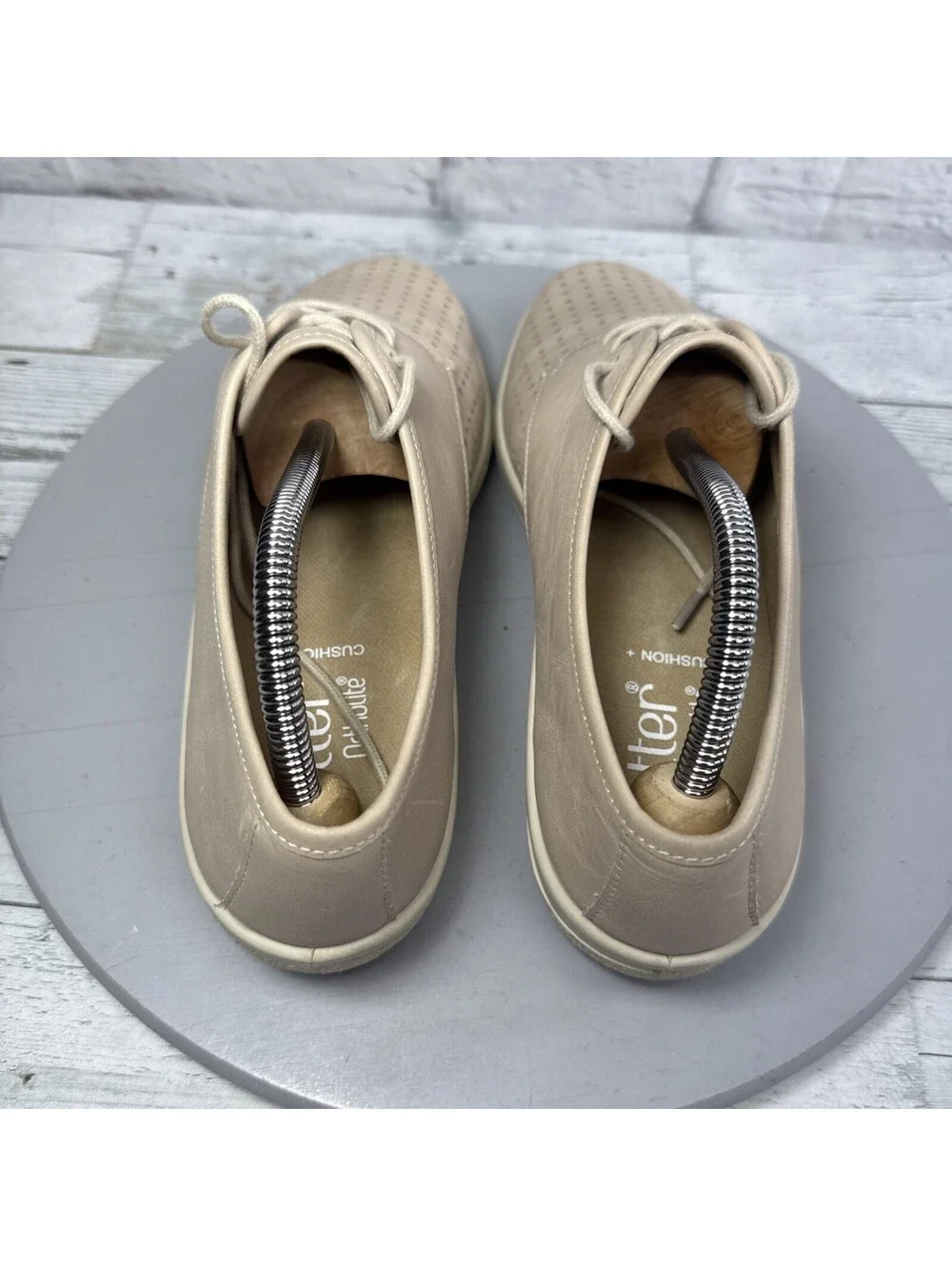 Hotter Ortholite Shoes Cushioned Women’s Beige Leather Lace Up Size 8.5